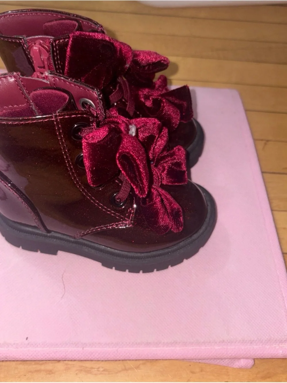 Cat & Jack shiny burgundy